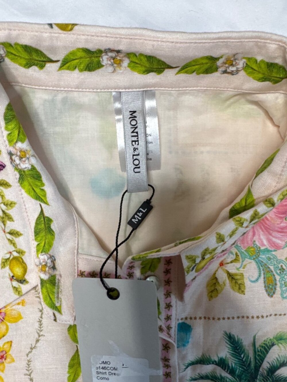 NWT Monte & Lou Linen Shirt Dress Camo Size Medium - Picture 7 of 10